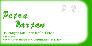 petra marjan business card